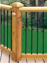 Veranda 15-pc Aluminum Baluster Kit with 34" Round Balusters, End Caps and Brackets for 6' W x 42" H Deck Rails