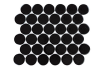 Retro Black Round 2" - - 10.23" x 11.81" Matte Porcelain Floor and Wall Tile