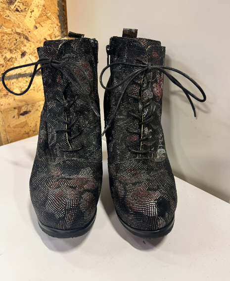 Lace Up Heeled Ankle Boots