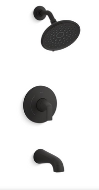 Cursiva Single-Handle 3-Spray Tub and Shower Faucet in Matte Black (Valve Included)