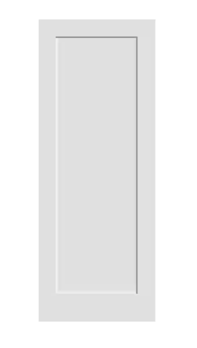 32"W x 80"H Primed 1-Panel Solid Wood Shaker Style Interior Slab Door MDF (Paint Grade)