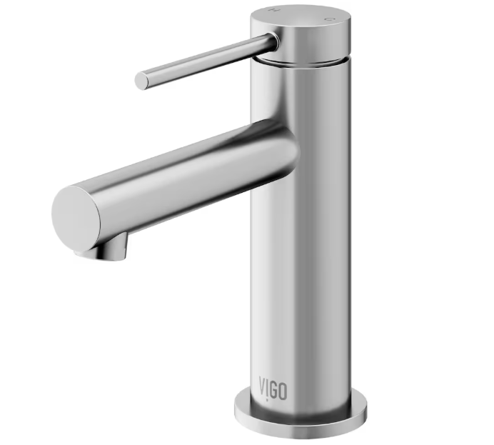 VIGO Jewel 6 in. H Single Hole Single Handle Bathroom Faucet in Brushed Nickel