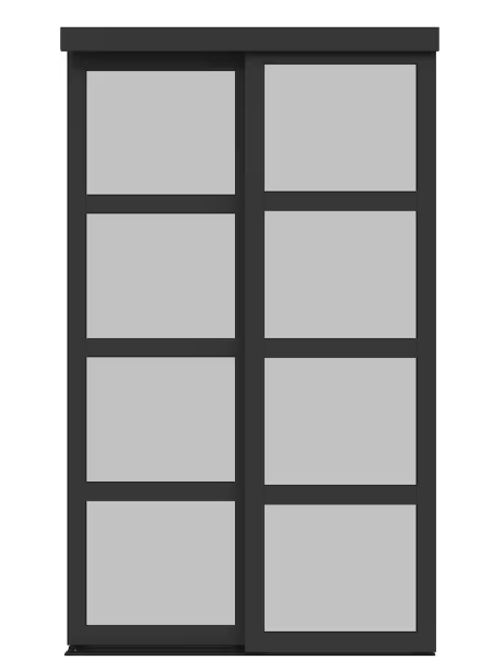 TRUporte 72" x 80.5" Fusion Plus Frosted Sliding Closet Door Chocolate