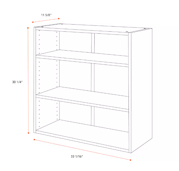 33 in. W x 30 H x 12 D Ready to Assemble Kitchen Wall Cabinet