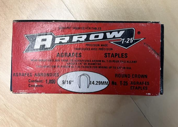 Arrow T25 Round Crown Staples