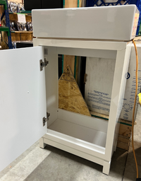 Bath Vanity in White with Fireclay Basin in White