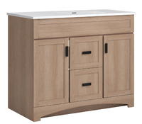 Glacier Bay White Oak Vanity Combo with Engineered Stone Top