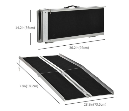 HOMCOM 6ft Non-skid PVC Wheelchair Ramp