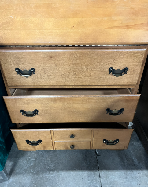 Vintage Chest of Drawers with Drop Front Writing Desk