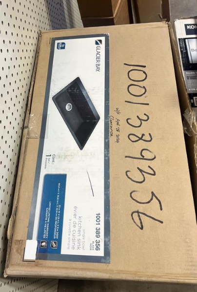 Glacier Bay Single Bowl Dualmount Kitchen Sink, Black