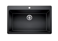 Glacier Bay Single Bowl Dualmount Kitchen Sink, Black