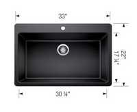 Glacier Bay Single Bowl Dualmount Kitchen Sink, Black
