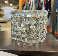 1-Light Clear Crystal Wall Sconce With A Chrome Frame