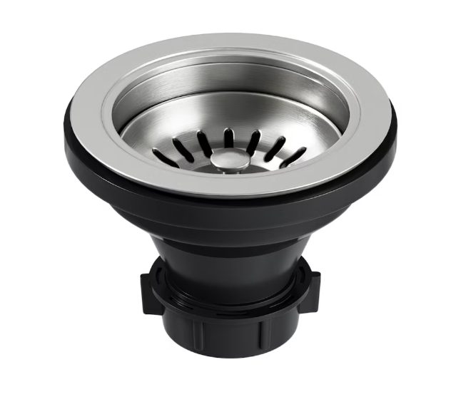 VIGO 4" Kitchen Sink Drain Assembly with Strainer and Basket Stopper in Stainless Steel