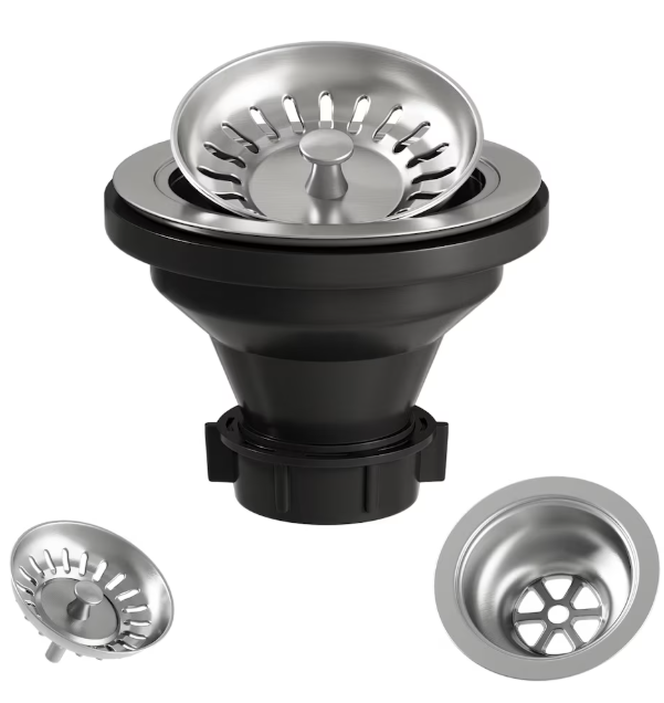 VIGO 4" Kitchen Sink Drain Assembly with Strainer and Basket Stopper in Stainless Steel