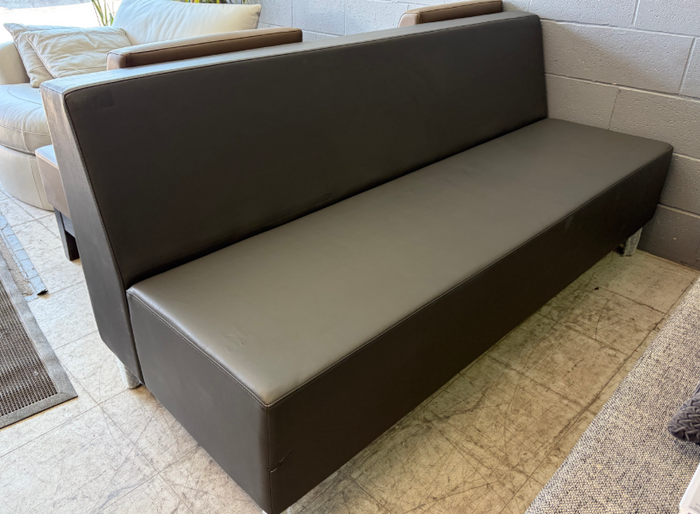 Commercial Banquette Bench – Charcoal Faux Leather