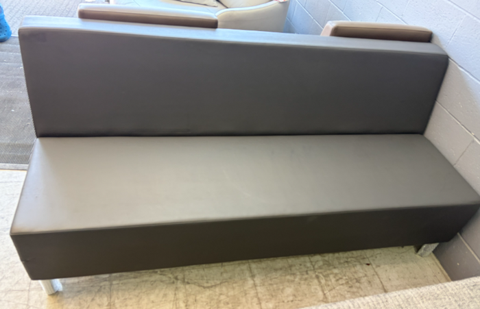 Commercial Banquette Bench – Charcoal Faux Leather