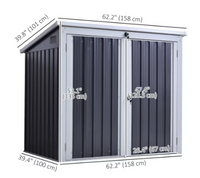 5ft x 3ft Garbage Bin Storage Shed, Black