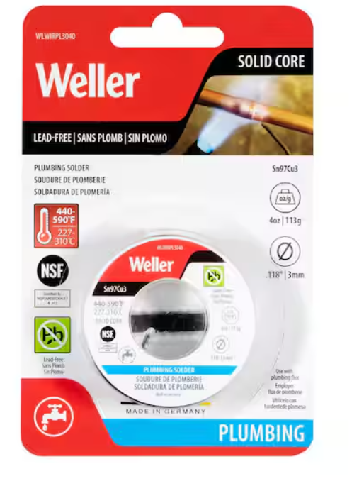 Plumbing Solder Wire 3mm/0.118 in. 113g/4oz.