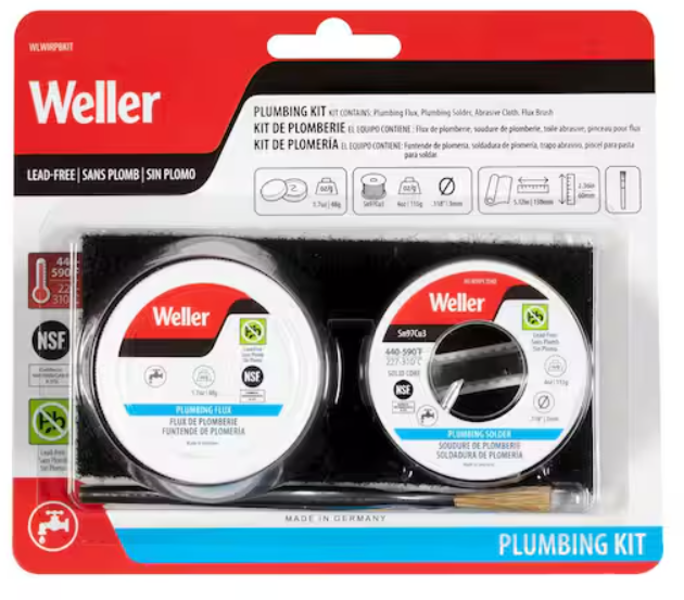Weller Plumbing Kit with Flux, Brush, and Abrasive Tape