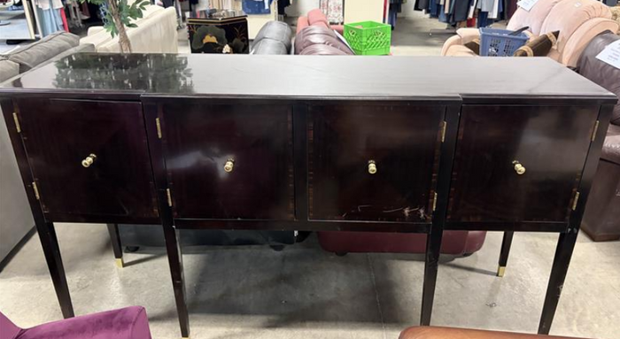 Dark Espresso Sideboard with Brass Hardware