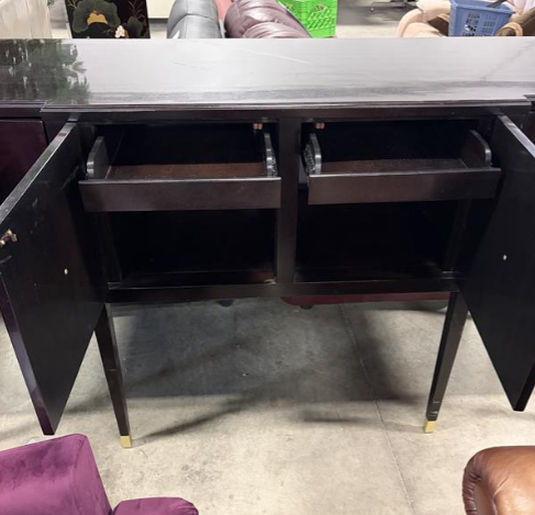 Dark Espresso Sideboard with Brass Hardware