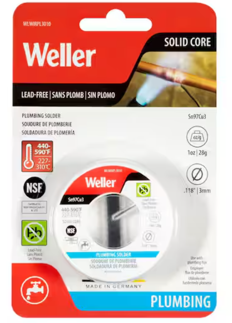 Plumbing Solder Wire 3mm/0.118 in. 28g/1oz.