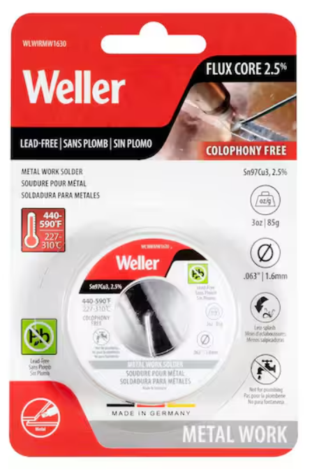 Metal Work Solder Wire 1.6mm/0.063 in. 85g/3 oz.