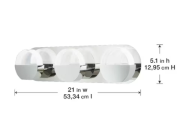 3-Light Bathroom Integrated LED Chrome Vanity Light Modern Round Clear Glass Shade