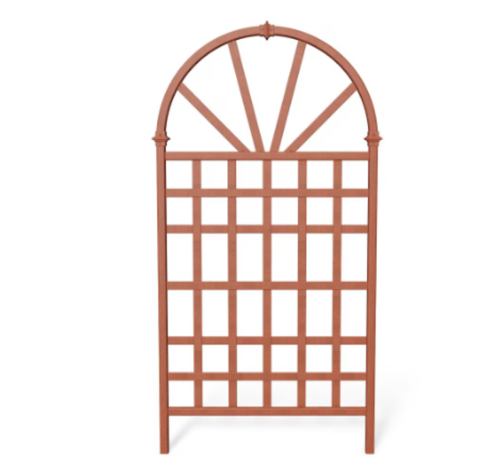 Vita Savannah 39"L x 77"H Embossed Vinyl Trellis, Brown