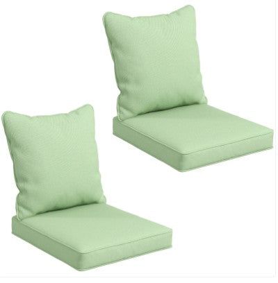 Outsunny Seat Cushion Back Pillows Replacement Set of 2 (Green)
