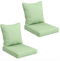 Outsunny Seat Cushion Back Pillows Replacement Set of 2 (Green)
