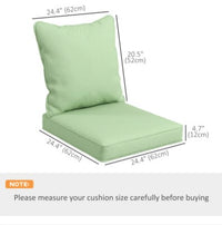 Outsunny Seat Cushion Back Pillows Replacement Set of 2 (Green)