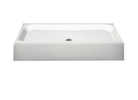 MAAX Alaska 60L x 32W x 7H Rectangular Centre Drain Fibreglass Shower Base Pan in White