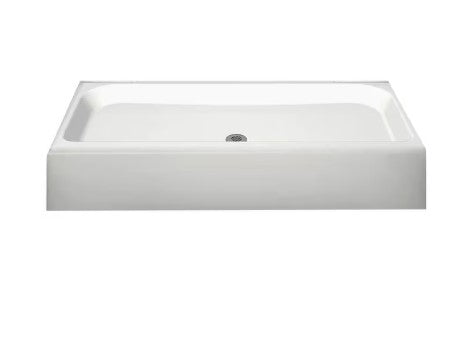 MAAX Alaska 60L x 32W x 7H Rectangular Centre Drain Fibreglass Shower Base Pan in White