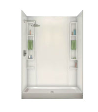 MAAX Alaska 60L x 32W x 7H Rectangular Centre Drain Fibreglass Shower Base Pan in White