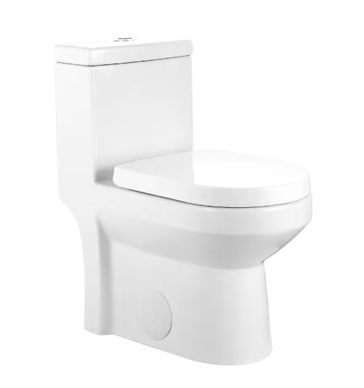 DeerValley 12 in. 1-Piece Dual Flush Round Toilet in White