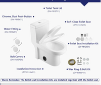 DeerValley 12 in. 1-Piece Dual Flush Round Toilet in White
