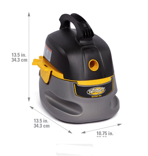 Stinger 9.5L (2.5 Gal.) 1.75 Peak HP Wet/Dry Shop Vacuum