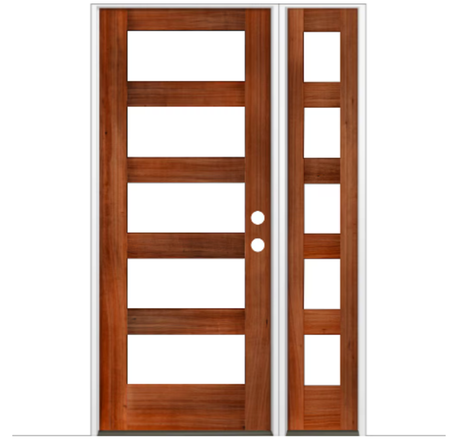 Hemlock 5 Lite Clear Glass Window Exterior Door