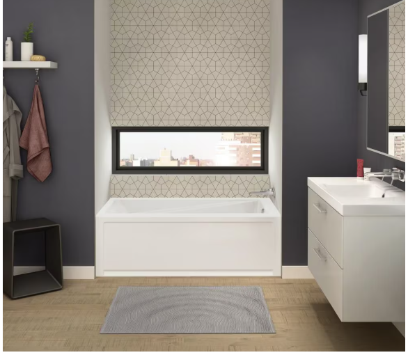MAAX New Town IFS 60L x 32W x 20H Acrylic Rectangular Alcove Bathtub