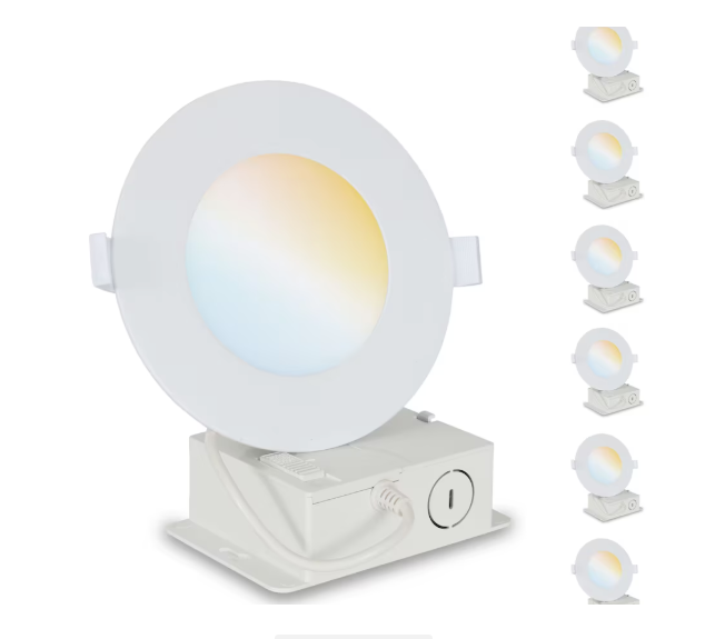 Luminus 4-in LED Recessed Slim Light 5 CCT Dimmable 6 Pack