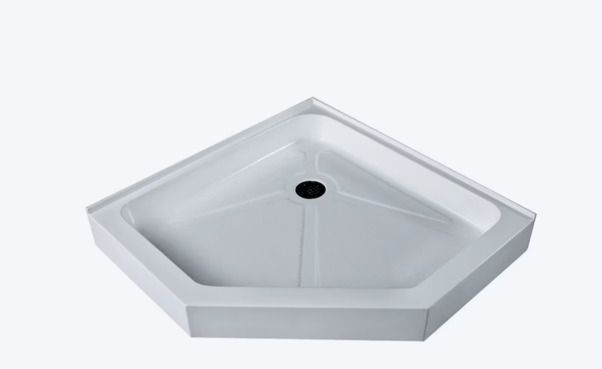 VIGO 47" W x 47" L Neo-Angle White Acrylic Shower Base