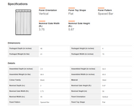 Nuvo Iron 3.75" x 5.67' Benitoite Profile Iron Center Point Fence Gate Black