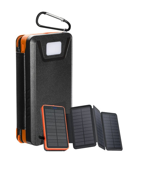 Solar Power Bank with LED Flashlight