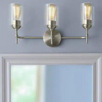 3-Light Wall Sconce in Silver with Clear Glass, 39109-HWU