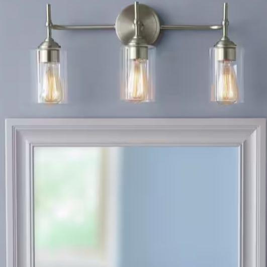 3-Light Wall Sconce in Silver with Clear Glass, 39109-HWU