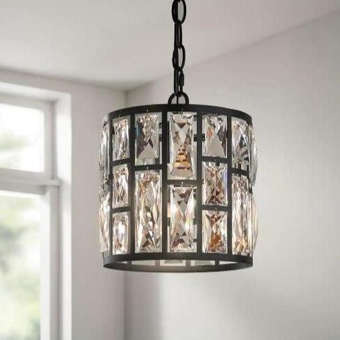 1-Light Chandelier in Black, 30685-HBB