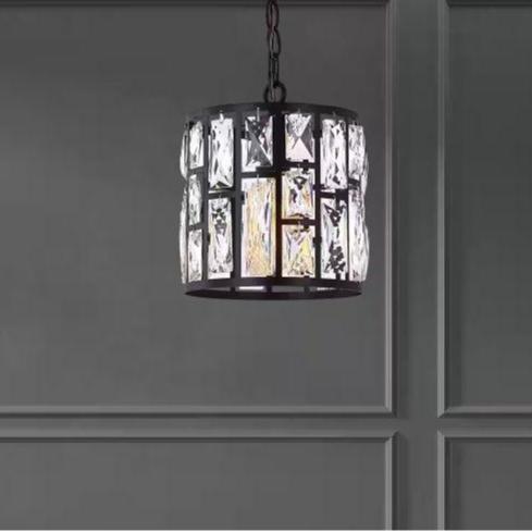 1-Light Chandelier in Black, 30685-HBB