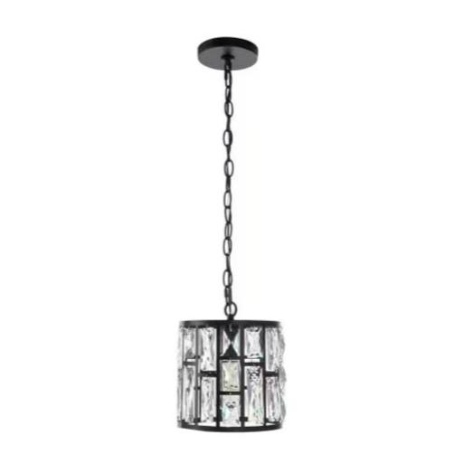 1-Light Chandelier in Black, 30685-HBB